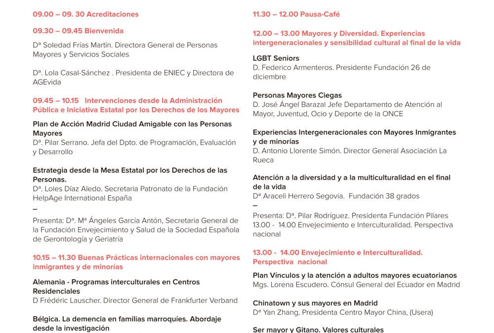 Jornada Internacional Envejecimiento Activo, Diversidad e Interculturalidad
