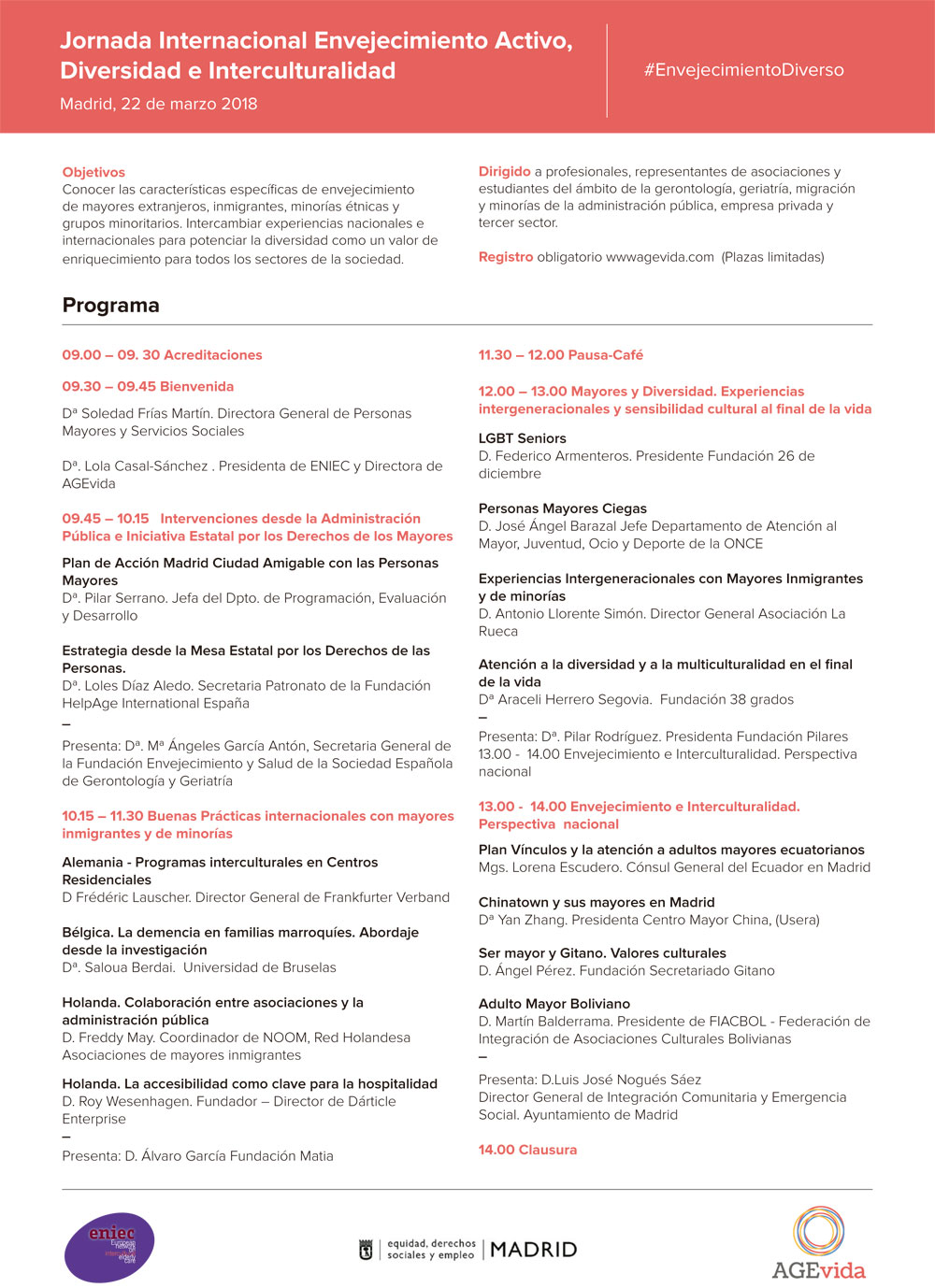 Programa Jornada Internacional Envejecimiento Activo, Diversidad e Interculturalidad
