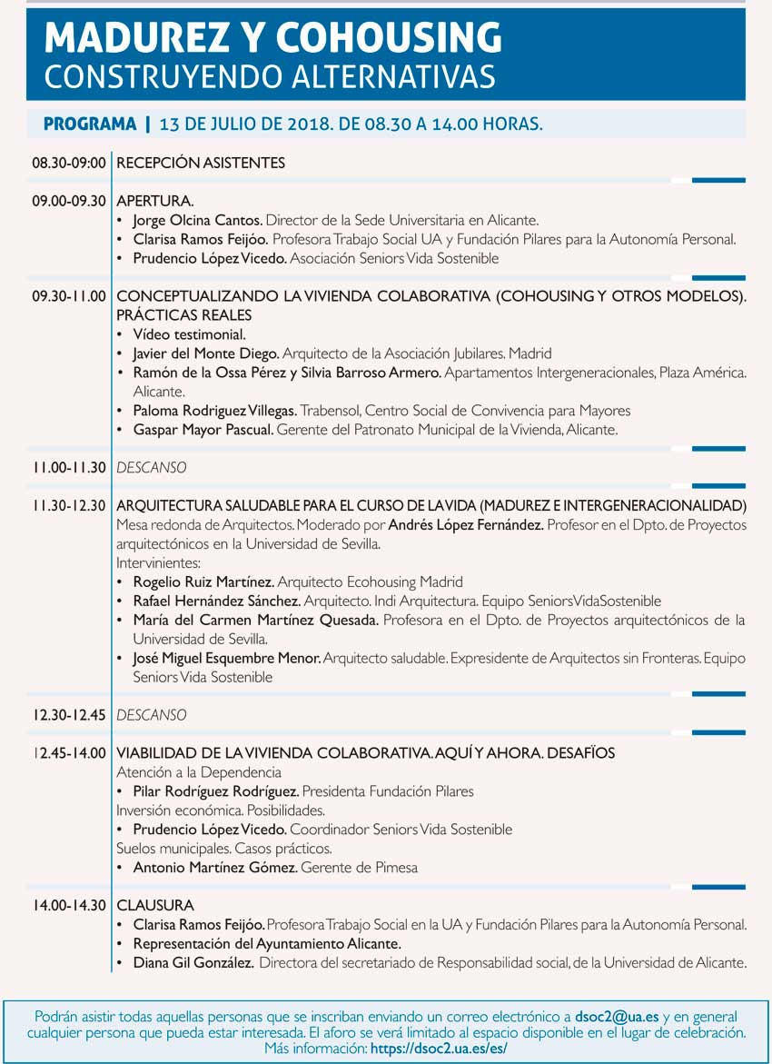 Jornada Madurez y Cohousing, construyendo alternativas Jornada Madurez y Cohousing, construyendo alternativas