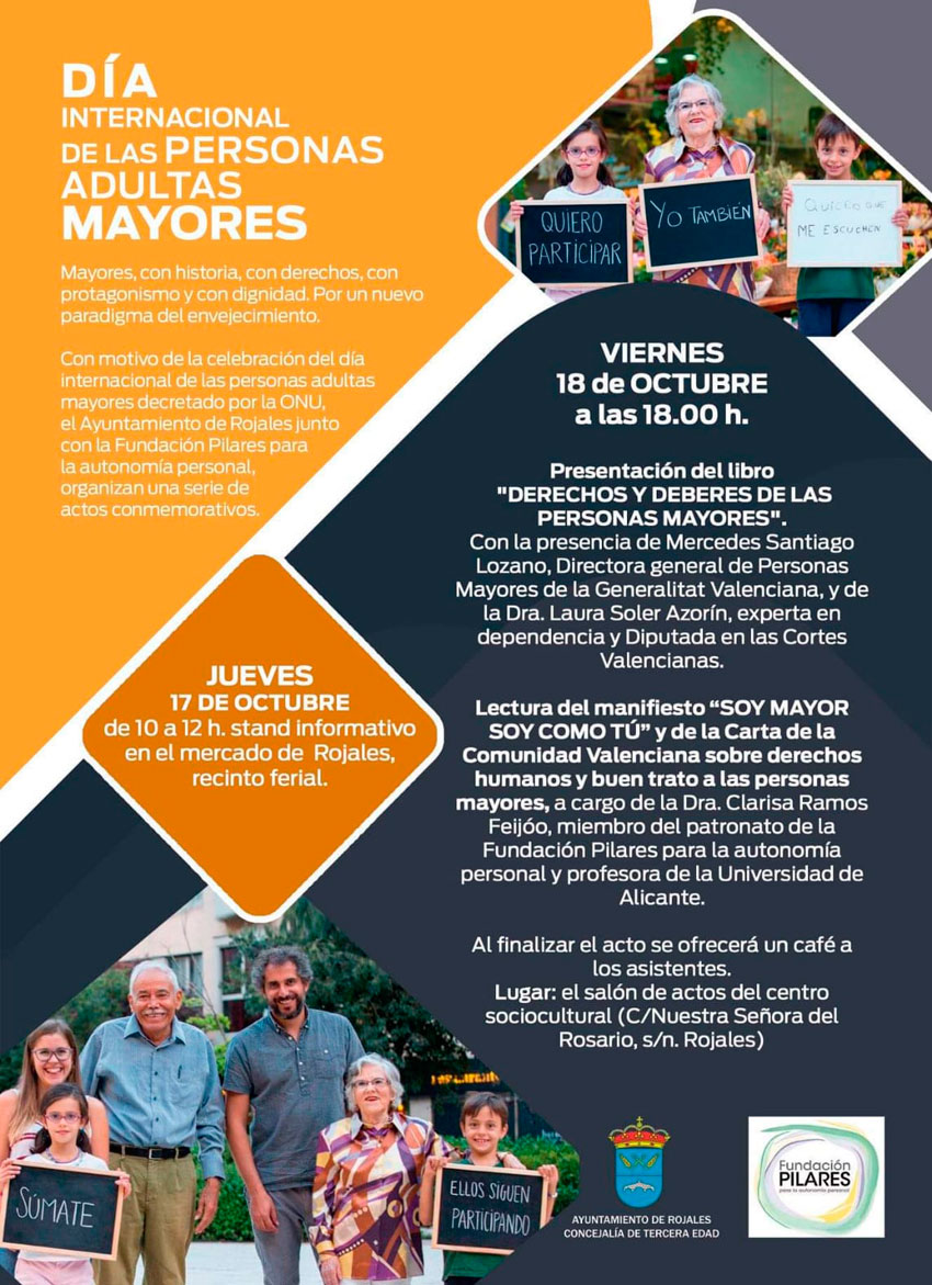 Jornada en Rojales con motivo del Día Internacional de las Personas Mayores. 18/10/2019 Jornada en Rojales con motivo del Día Internacional de las Personas Mayores