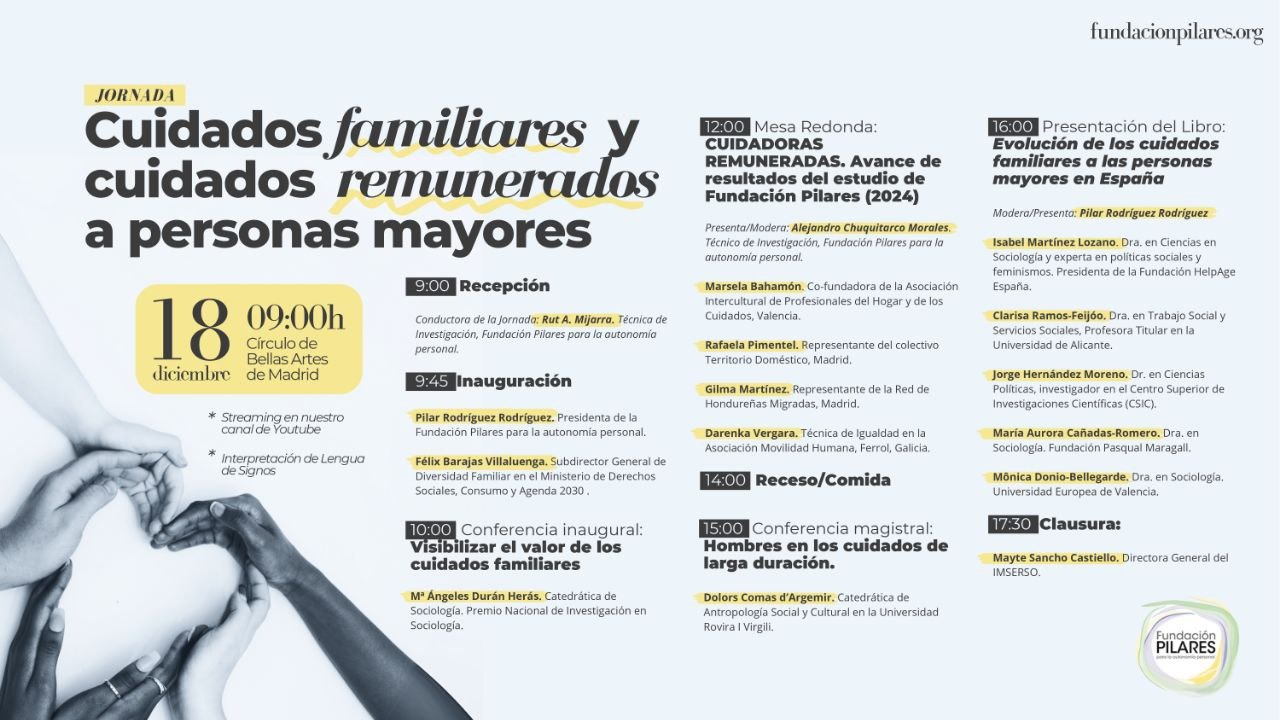 Próxima jornada 'Cuidados familiares y cuidados remunerados a personas mayores' el 18 de diciembre Gex615kW0AAlIFO 1
